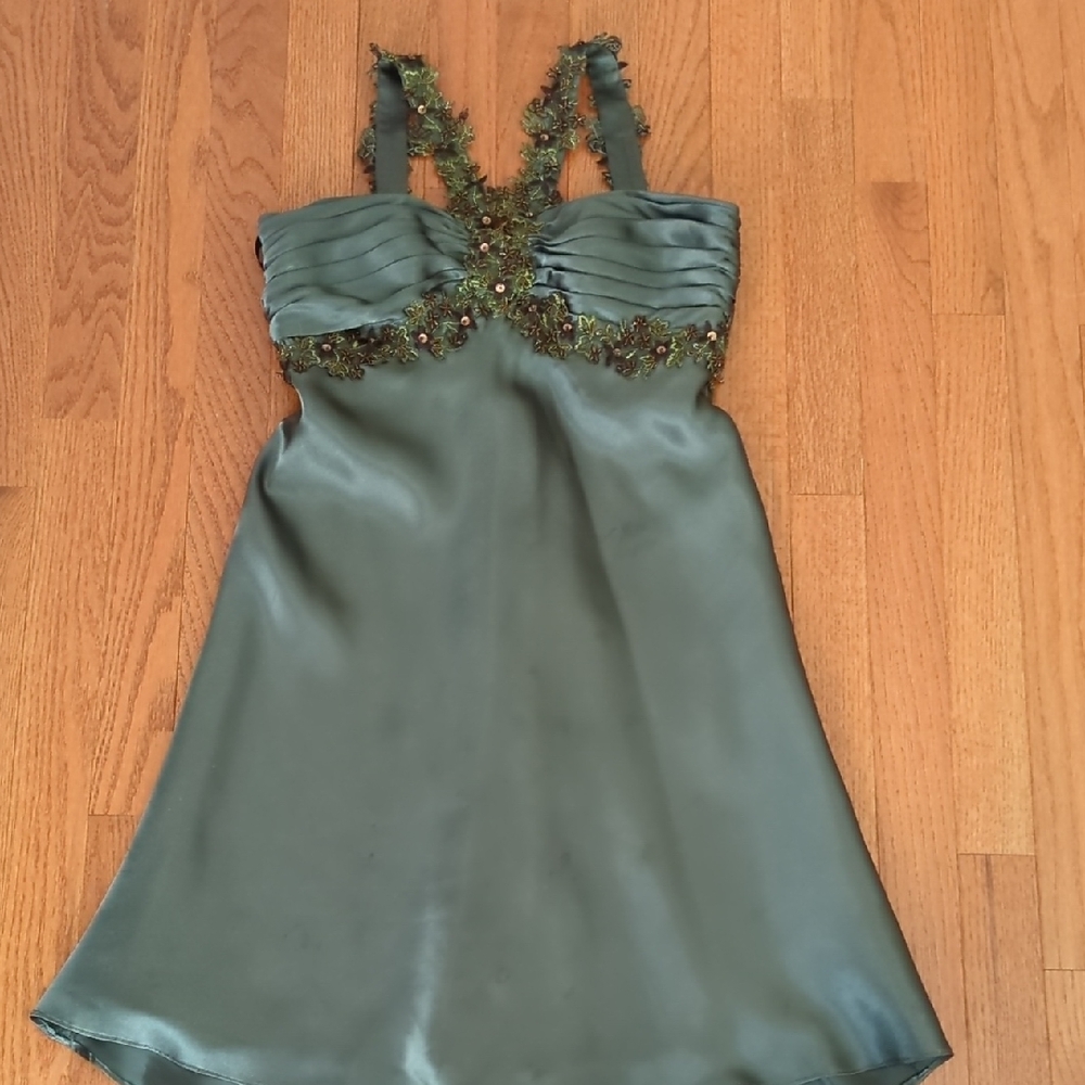 Camille La Vie Satin Green Dress